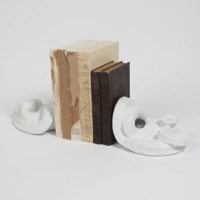 Snake Bookends-Matte White