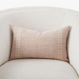 Icon Lumbar Pillow-Rose on Cream-19  x 12