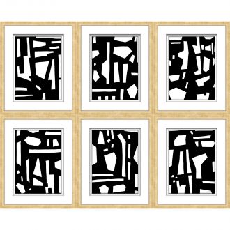 S/6 Black/White Abstract Collection