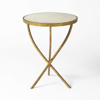 Hammered Tripod Table-Antique Gold-Sm