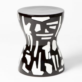 Abstract Black/White Stool