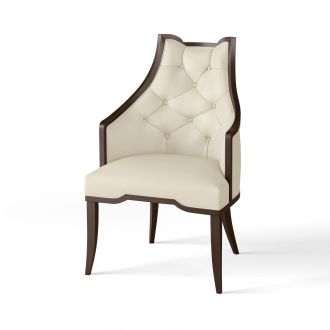 Logan Arm Chair-Walnut-Milk Leather
