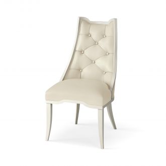 Logan Dining Chair-Antique White-Milk Leather