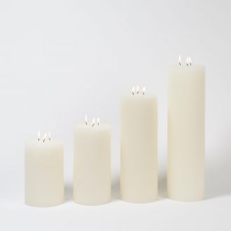3 Wick Pillar Candle-Unscented-5  x 10