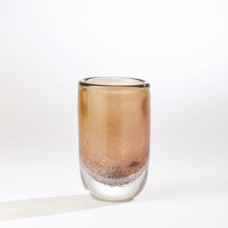 Bubble Cylinder Vase-Amber/Grey