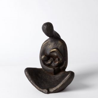 Seated Mother with Infant Sculpture-Bronze