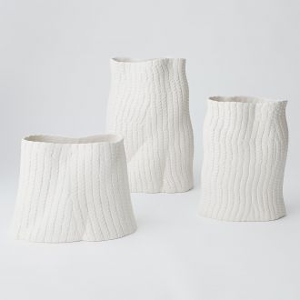 Sequins Vase-Matte White