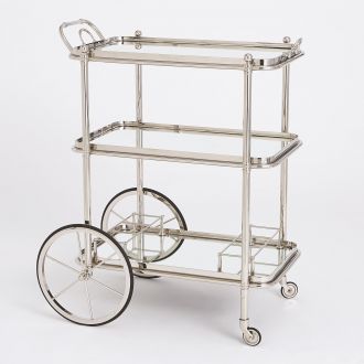 English Bar Cart and Tea Trolley-Nickel