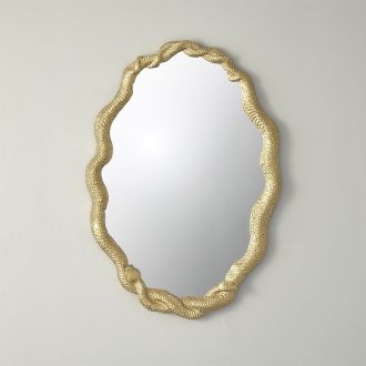Entwined Snake Mirror-Gold Leaf