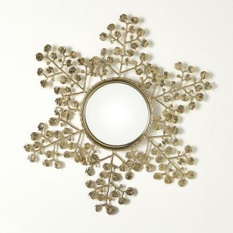 Leafy Mirror-Brass