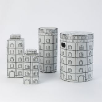 Italian Inspired Architectural Porcelain Stool