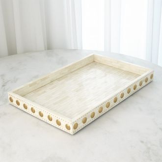 Bone Tray with Brass Stud Accents