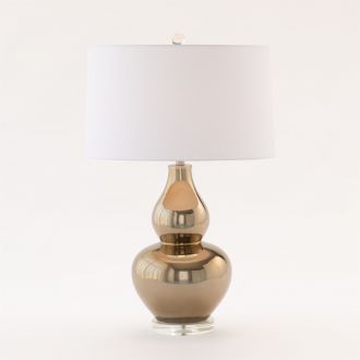 Ceramic Gourd Table Lamp-Bronze