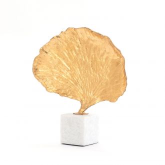 Ginkgo Leaf Sculpture Gold Finish-Sm