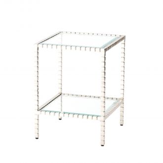 Cube Square Side Table-Nickel
