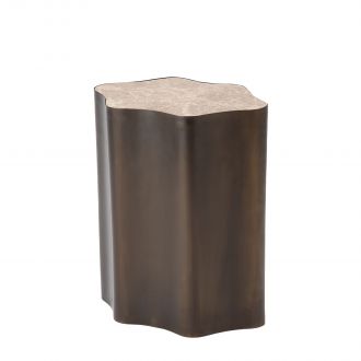 Organic Nesting Table-Bronze/Beige Marble-Sm