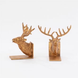 Reindeer Bookends-Gold Finish