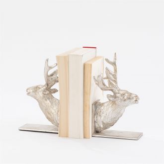 Reindeer Bookends-Silver Finish