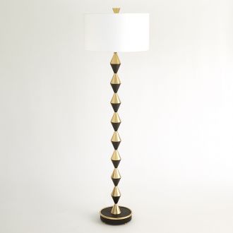 Italian Diamond Floor Lamp-Bronze/Brass