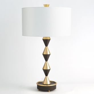 Italian Diamond Table Lamp-Bronze/Brass