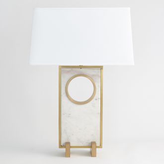Passageway Table Lamp-Satin Brass-Wide