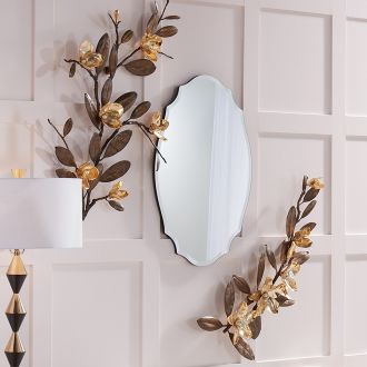 Scalloped Beveled Oval Mirror