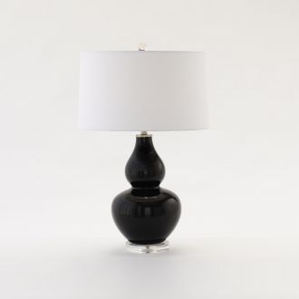 Ceramic Gourd Table Lamp-Black