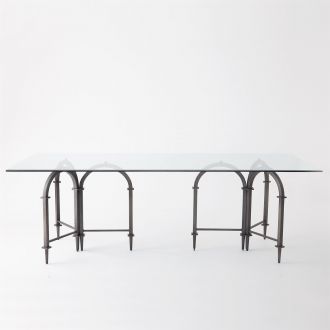 Acquedotto Table W/Rectangular Glass Top - 48 x96 x1/2