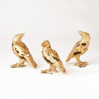 S/3 Deconstructed Birds-Gold Leaf