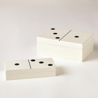 Dominoes Box-White w/Black Dots