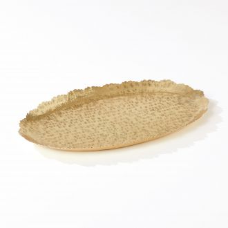 Hammered Oval Tray-Brass