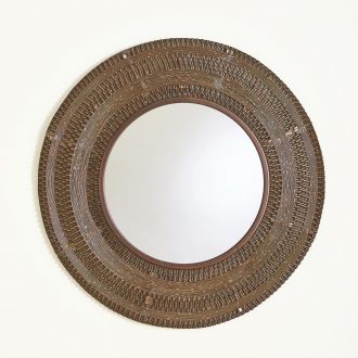 Round Ripple Mirror-Coffee Bronze