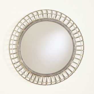 Round Wall Mirror-Natural Iron