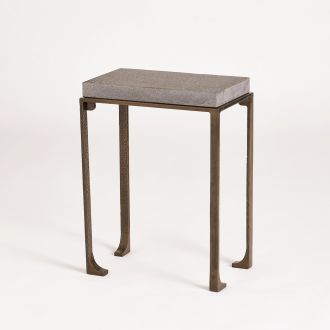 Zen Side Table w/Flamed Granite-Forest Black-Sm