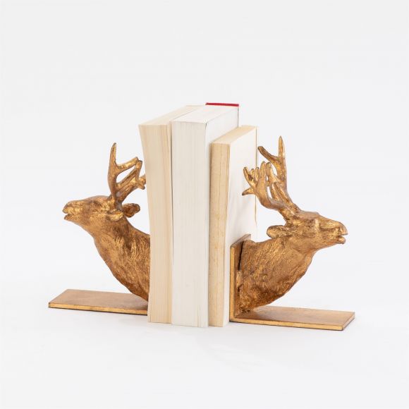 Reindeer Bookends-Gold Finish